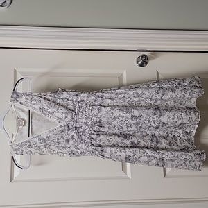 Converse off-white gray print cotton dress